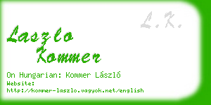 laszlo kommer business card